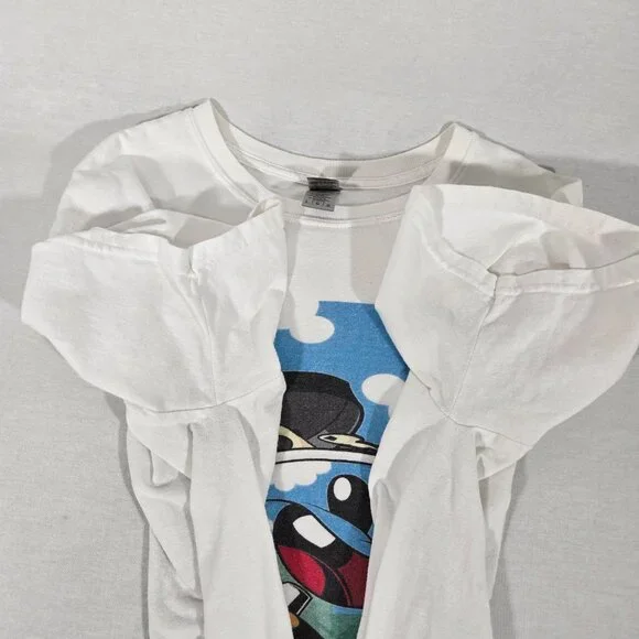 RARE Vintage 90's GILDAN Y2K Ice Cream Carton Skateboard WHITE T-Shirt Size L. - Picture 12 of 17